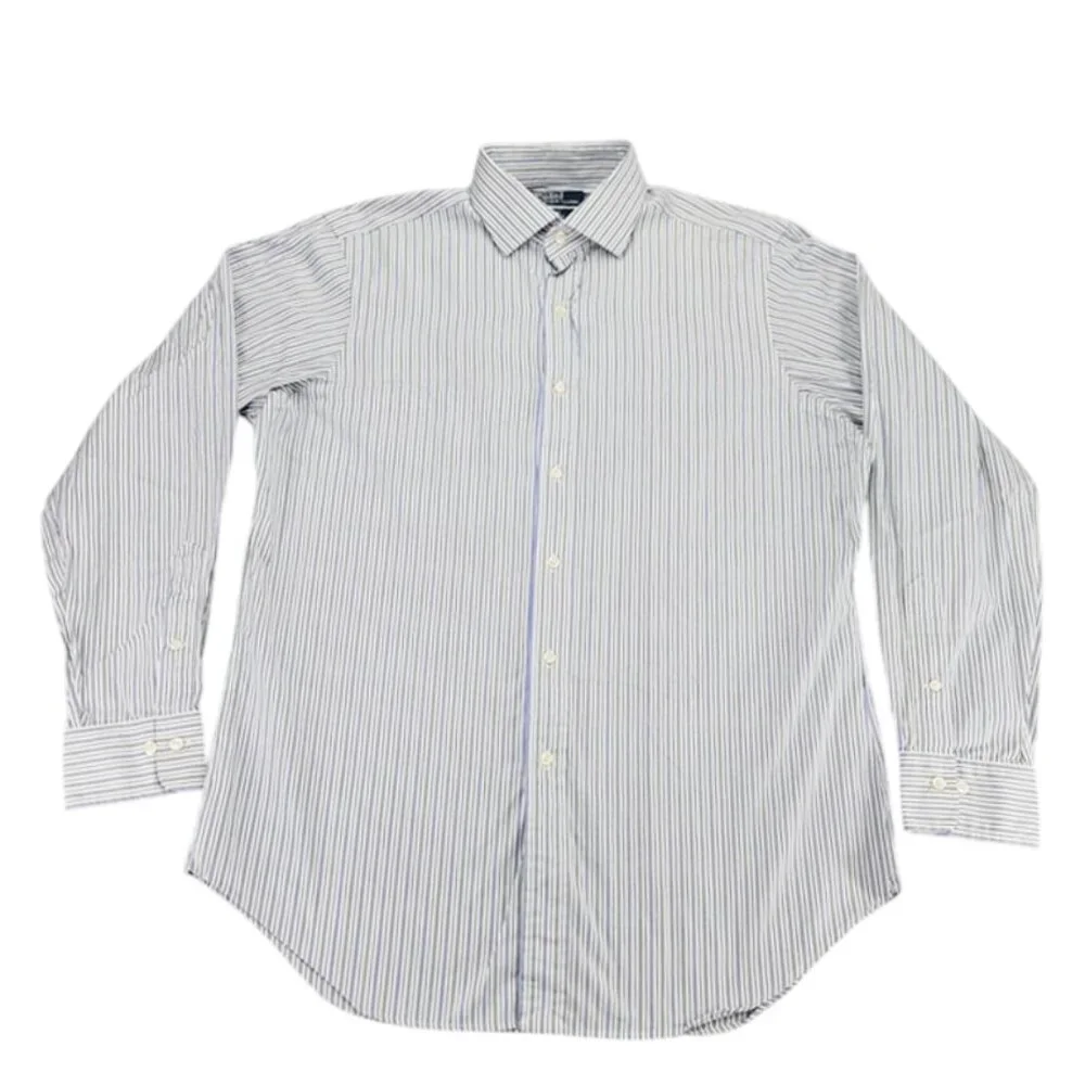 NEW Polo Ralph Lauren Regent Dress Shirt! 18 34/35 Classic Fit White With Stripe
